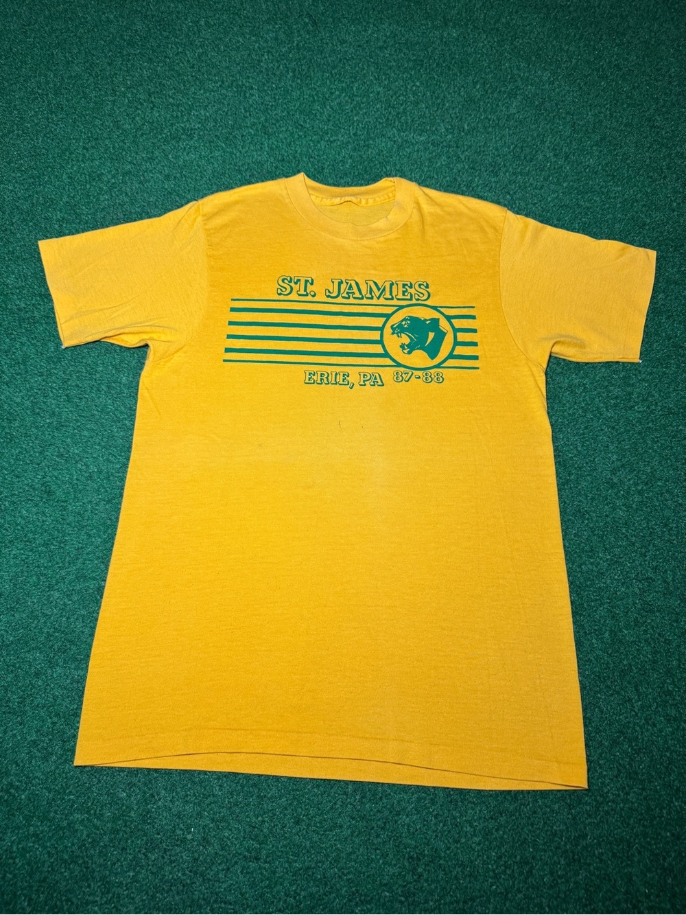 St James Vintage T Shirt 80s Erie Pa Medium Retro School Shirt 18x26